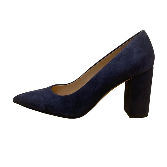Franco Sarto Women’s Navy Blue Suede Upper L-Palma Block Heels Size 9.5M - Picture 4 of 9